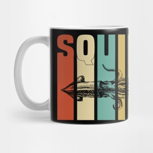 Squid Retro Funny & humor Squids Cute & Cool Art Design Lovers Mug